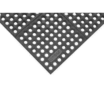 Superior Manufacturing Notrax 3' X 3' Black 3/4" Thick Nitrile Rubber Niru Cushion-Ease GSII Wet/Dry Area Safety/Anti-Fatigue Floor Mat With Interlocking Edges-eSafety Supplies, Inc
