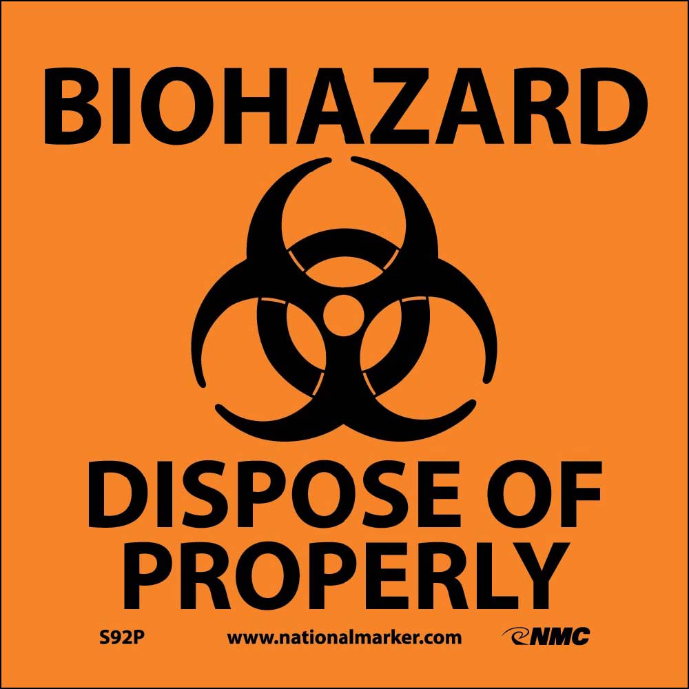 Biohazard Dispose Of Properly Sign-eSafety Supplies, Inc