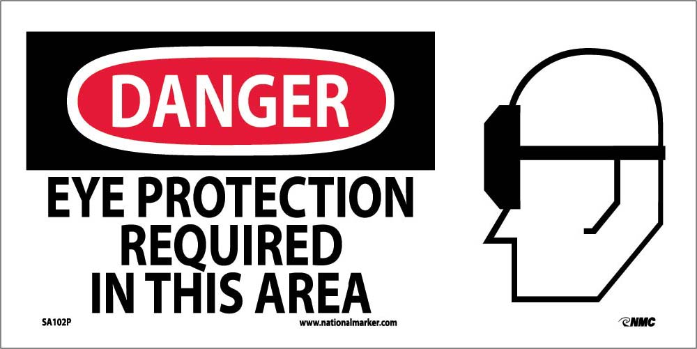 Danger Eye Protection Required In This Area Sign-eSafety Supplies, Inc