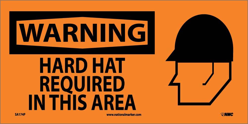 Warning Hard Hat Required In This Area Sign-eSafety Supplies, Inc