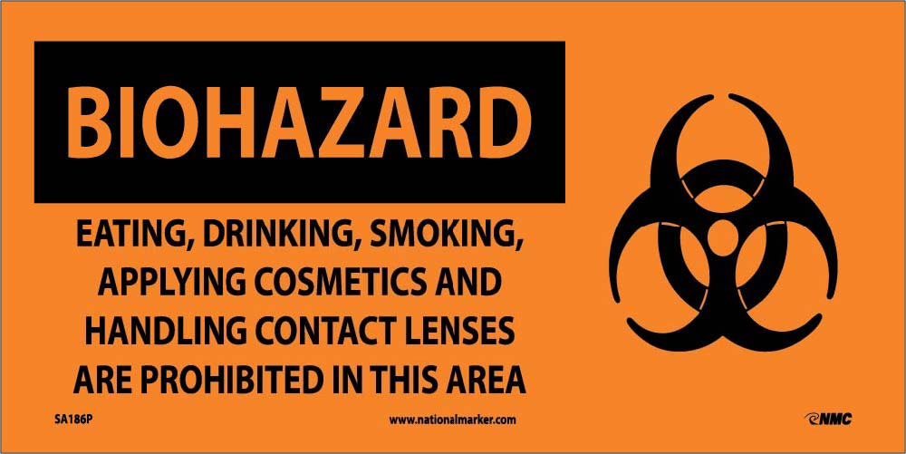 Biohazard Consumables Prohibited In Area Sign-eSafety Supplies, Inc