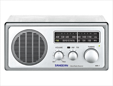 Sangean-Analog AM / FM Clear Table - Top Radio - Clear