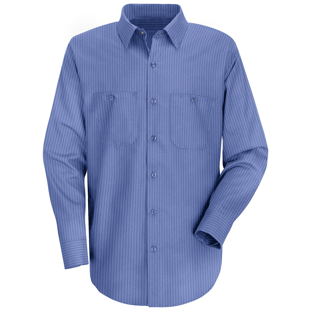 Red Kap Men's Industrial Stripe Work Shirt SB12 - Petrol Blue / Navy Stripe-eSafety Supplies, Inc