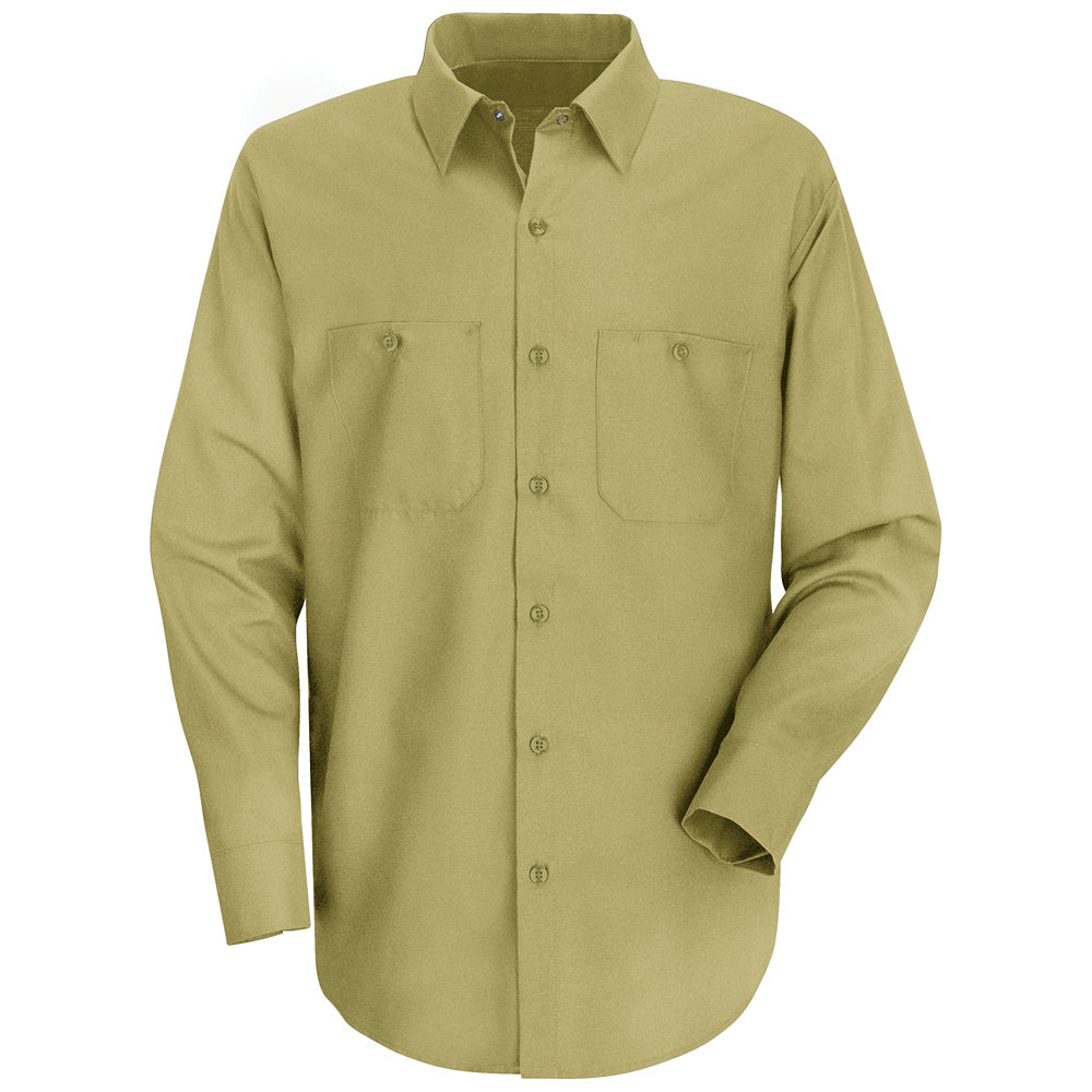 Red Kap Men's Wrinkle-Resistant Cotton Work Shirt SC30 - Khaki-eSafety Supplies, Inc