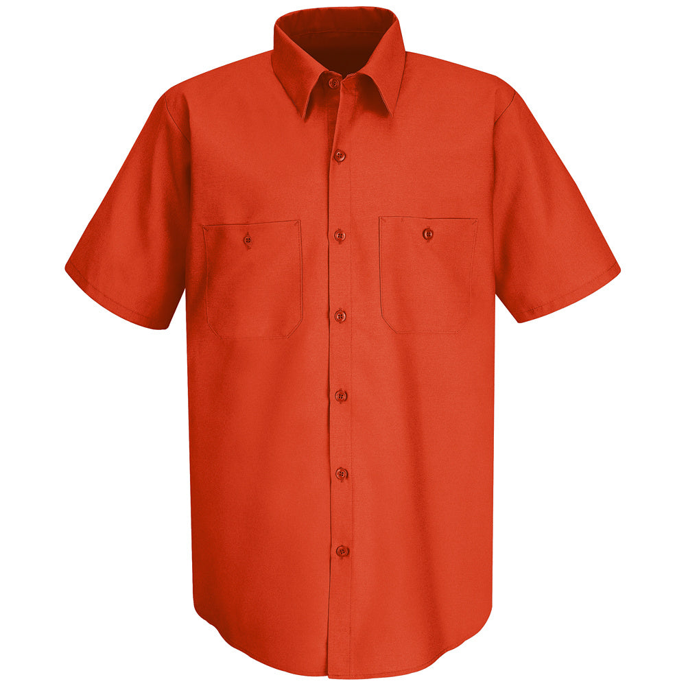 Red Kap Men's Wrinkle-Resistant Cotton Work Shirt SC40 - Orange-eSafety Supplies, Inc
