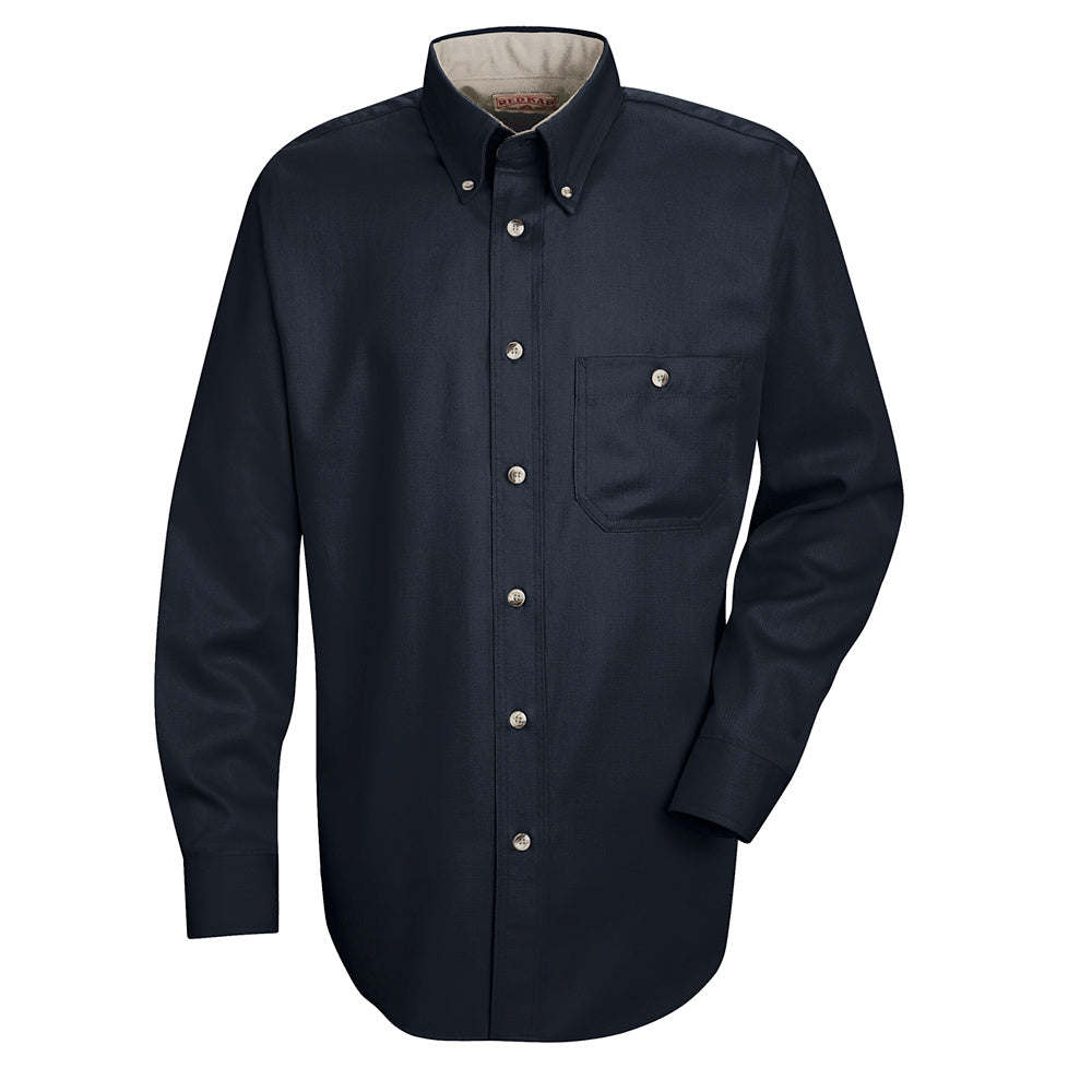 Red Kap Men's Cotton Contrast Dress Shirt SC74 - Navy / Stone-eSafety Supplies, Inc