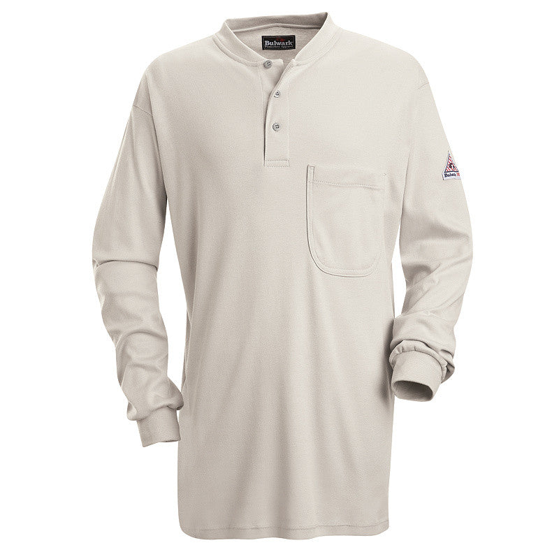 Bulwark - Long Sleeve Tagless Henley Shirt - EXCEL FR-eSafety Supplies, Inc