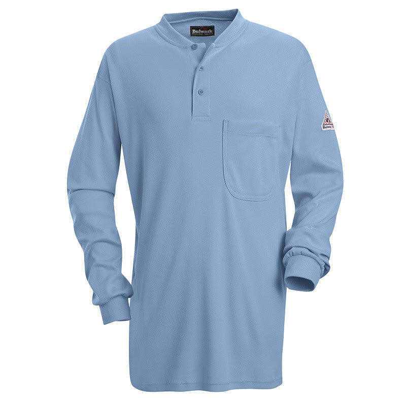 Bulwark - Long Sleeve Tagless Henley Shirt - EXCEL FR