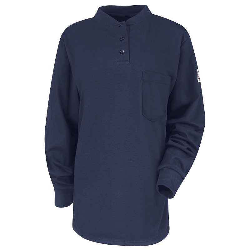 Bulwark - Long Sleeve Tagless Henley Shirt - EXCEL FR-eSafety Supplies, Inc