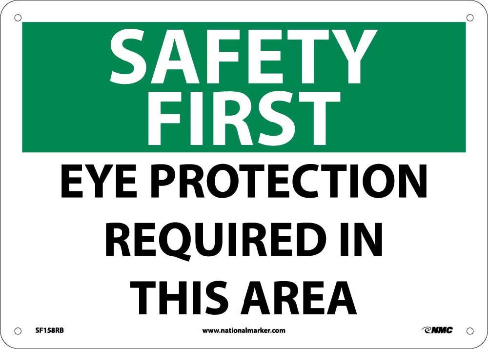Safety First Eye Protection Required In This Area Sign-eSafety Supplies, Inc