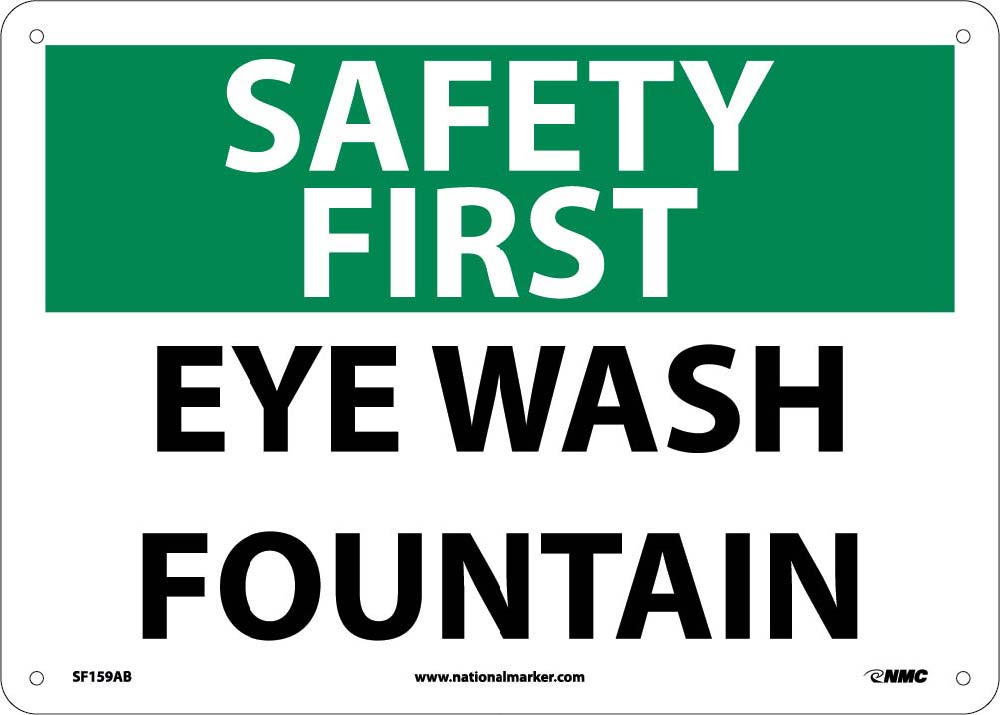 Safety First Eye Wash Fountain Sign-eSafety Supplies, Inc