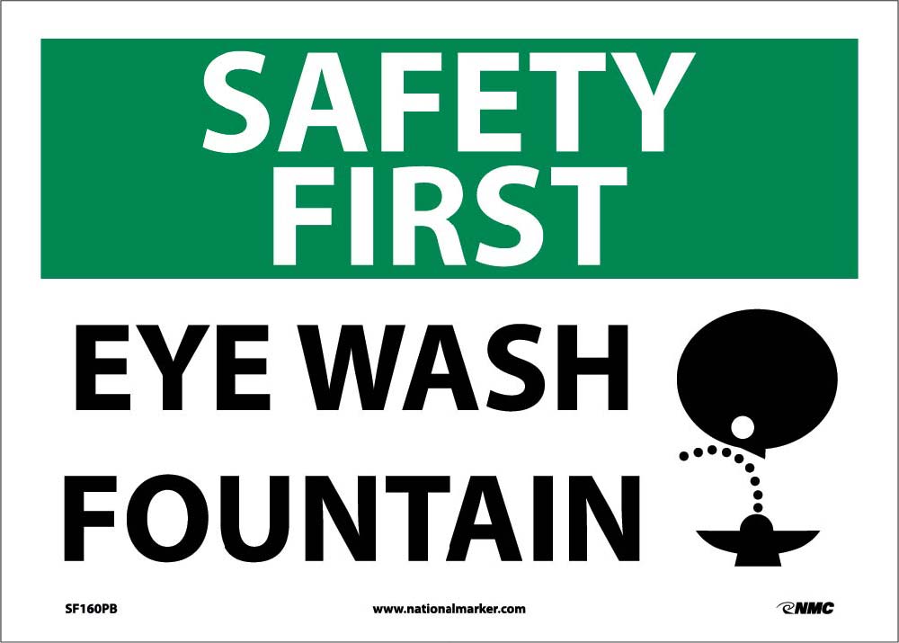 Safety First Eye Wash Fountain Sign-eSafety Supplies, Inc