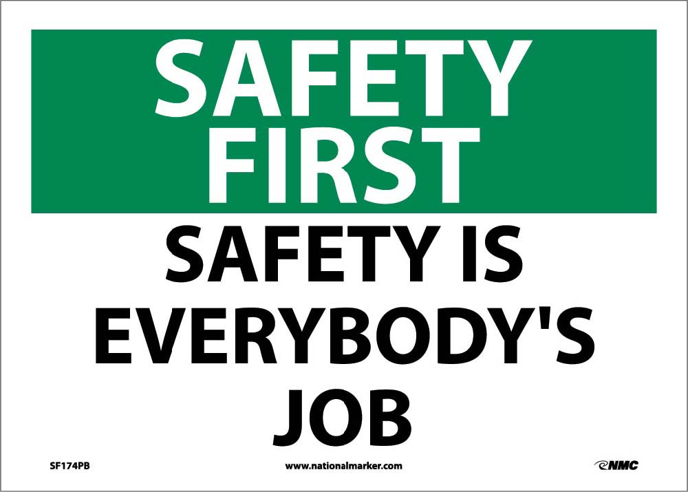 Safety First Safety Is Everybody'S Job Sign