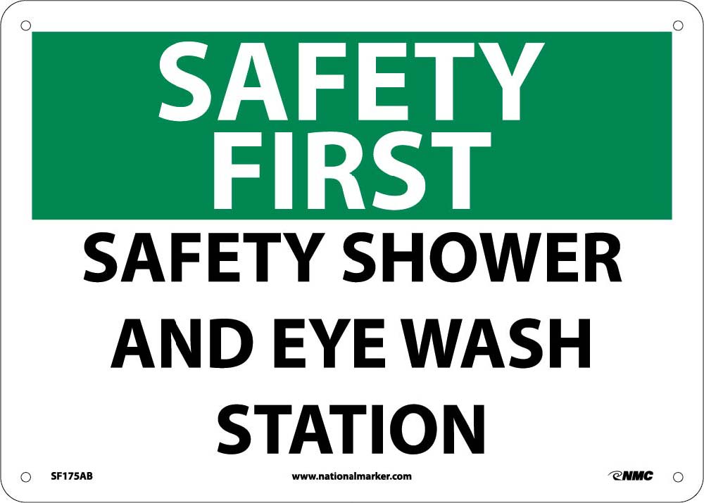 Safety First Safety Shower And Eye Wash Station Sign-eSafety Supplies, Inc