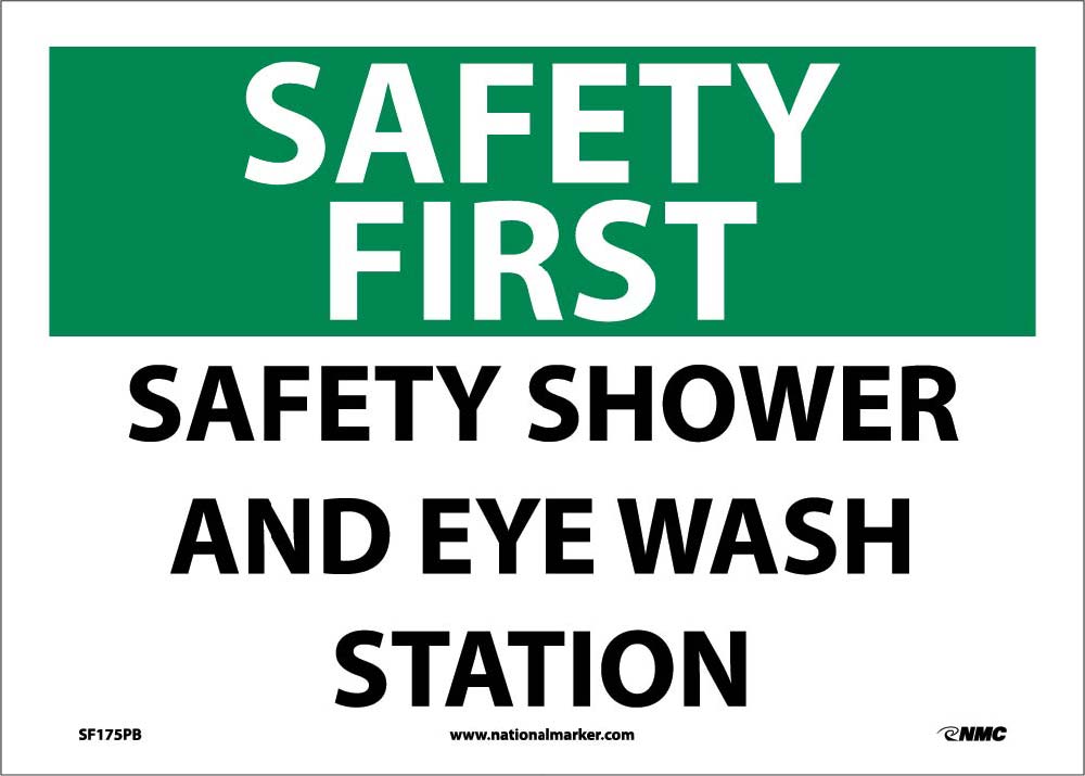 Safety First Safety Shower And Eye Wash Station Sign-eSafety Supplies, Inc