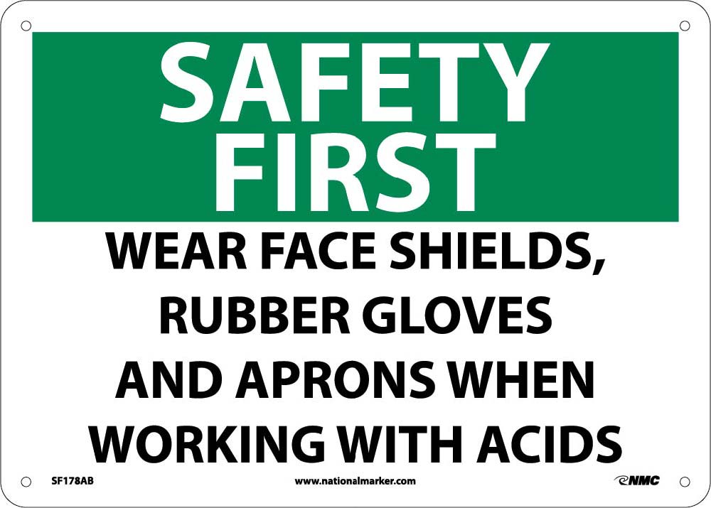 Safety First Wear Ppe When Working With Acids Sign-eSafety Supplies, Inc