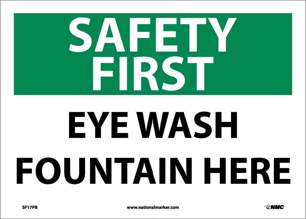 Safety First Eye Wash Fountain Here Sign-eSafety Supplies, Inc