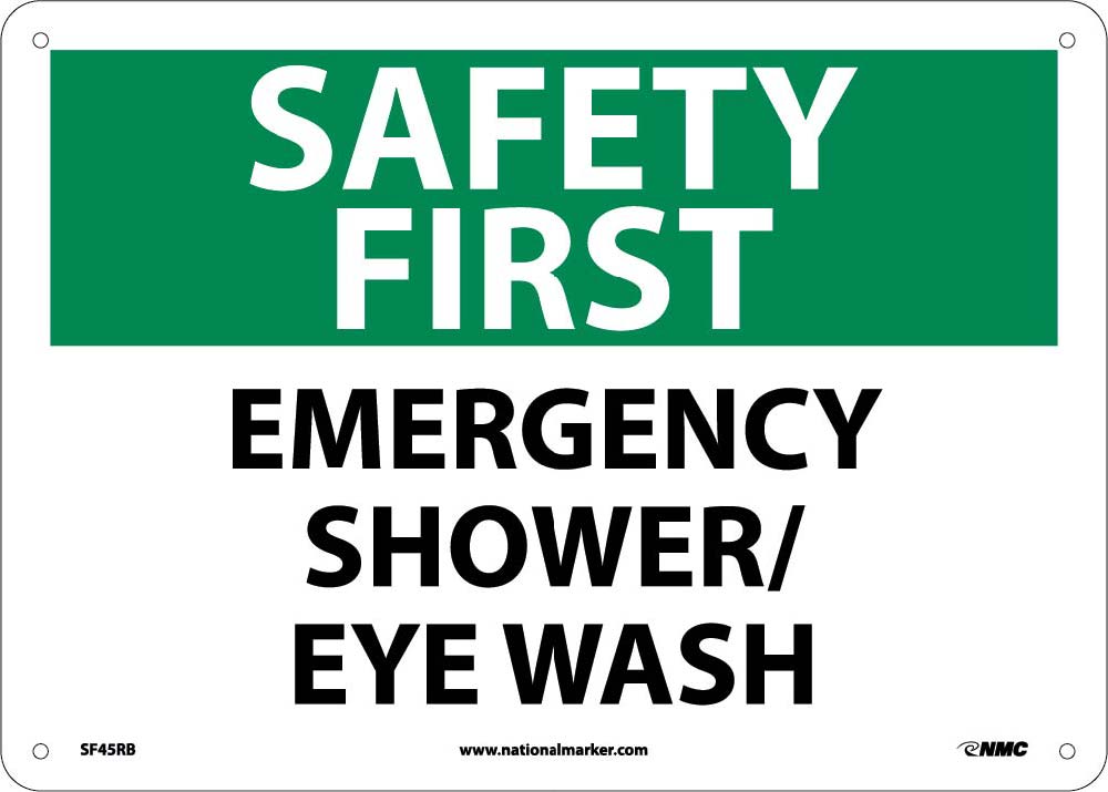Safety First Emergency Shower/Eye Wash Sign-eSafety Supplies, Inc