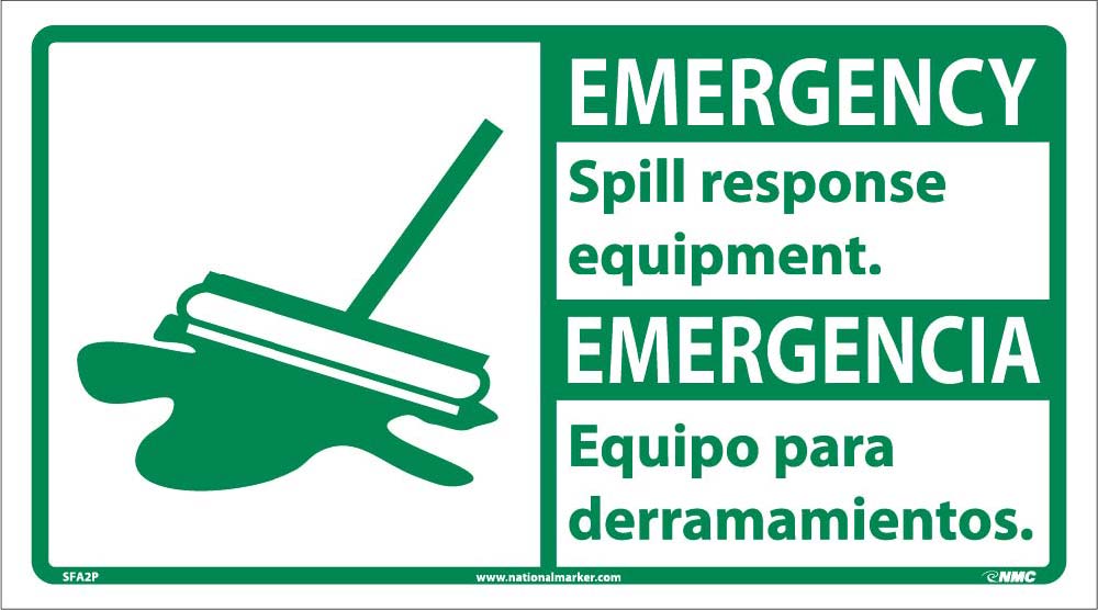 Emergency Spill Response Equipment Sign - Bilingual-eSafety Supplies, Inc