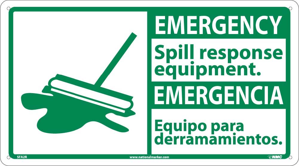 Emergency Spill Response Equipment Sign - Bilingual-eSafety Supplies, Inc