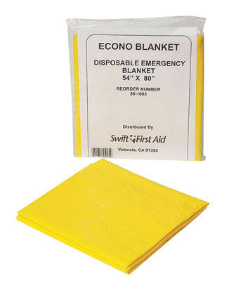 North by Honeywell 54" X 80" Yellow Disposable Emergency Blanket-eSafety Supplies, Inc