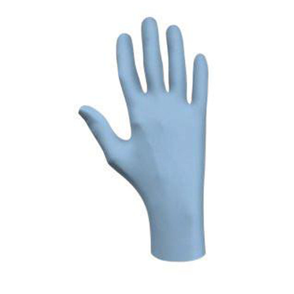 SHOWA Best Glove Large Blue 9 1/2" N-DEX Plus 8 mil Nitrile Ambidextrous Utility Grade Lightly Powdered Disposable Gloves With Smooth Finish, Rolled Cuff And Polymer Coating-eSafety Supplies, Inc