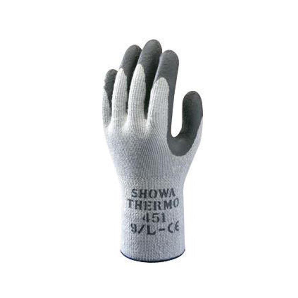 SHOWA Best Glove Size 8 Gray And Dark Gray Atlas Therma-Fit Seamless Loop-In Thermal Terry Cotton Lined Insulated Cold Weather Gloves With Elastic Cuff, Gray Latex Coated-eSafety Supplies, Inc