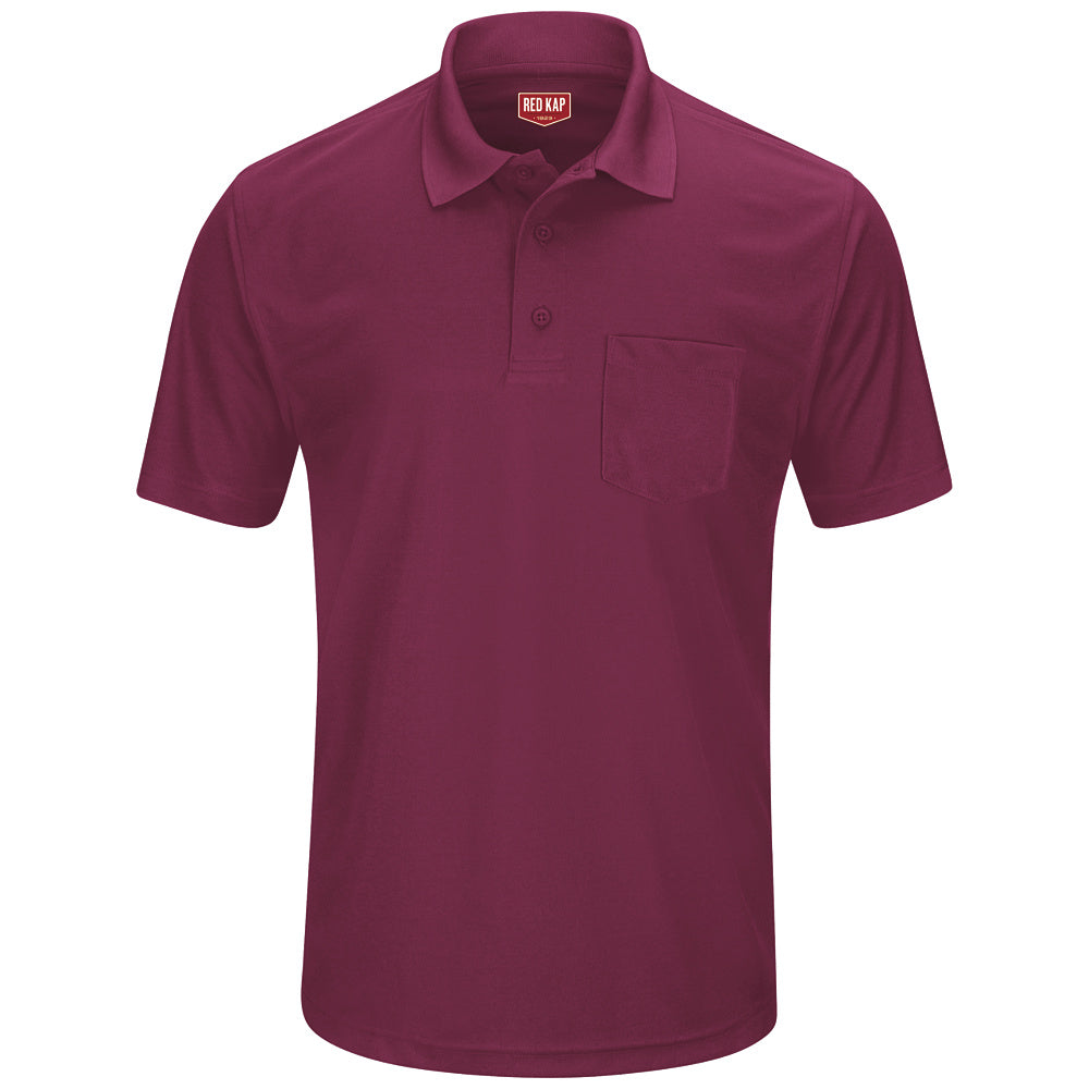 Red Kap Performance Knit® Men's Pocket Polo SK98 - Burgandy-eSafety Supplies, Inc