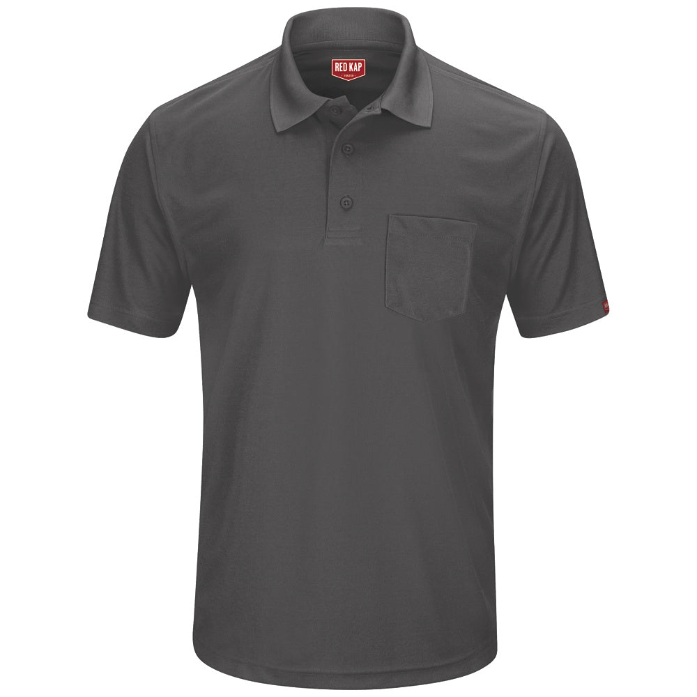 Red Kap Performance Knit® Men's Pocket Polo SK98 - Charcoal-eSafety Supplies, Inc