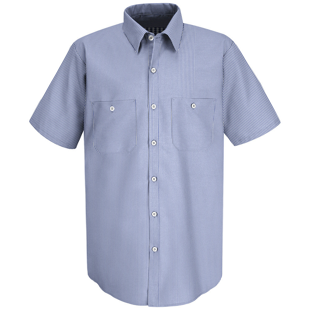 Red Kap Men's Industrial Stripe Work Shirt SL20 - Blue / White Stripe-eSafety Supplies, Inc