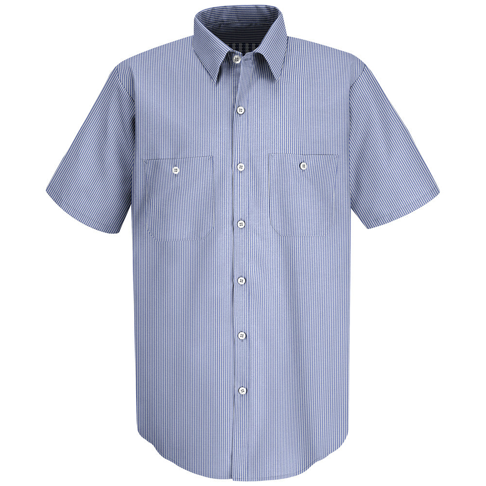 Red Kap Men's Industrial Stripe Work Shirt SL20 - Blue / White Stripe-eSafety Supplies, Inc