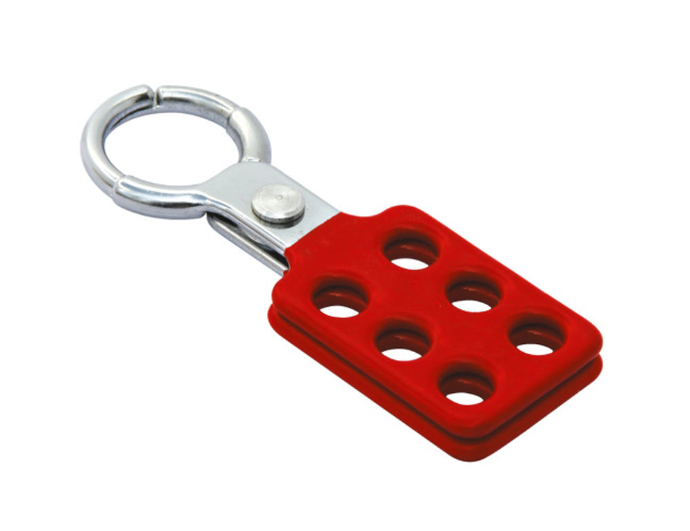 Dipped Aluminum Hasps (Red) Are Highly Visible And Easy To Grip. The Hasp Accepts Up To 6 Padlocks With A Shackle Diameter Of Up To 0.35". Closed Hasp Hole Measures 1". - SLA1-eSafety Supplies, Inc