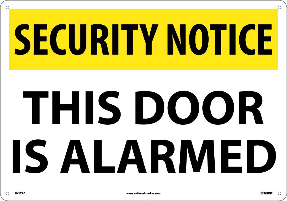 Security Notice This Door Is Alarmed Sign-eSafety Supplies, Inc