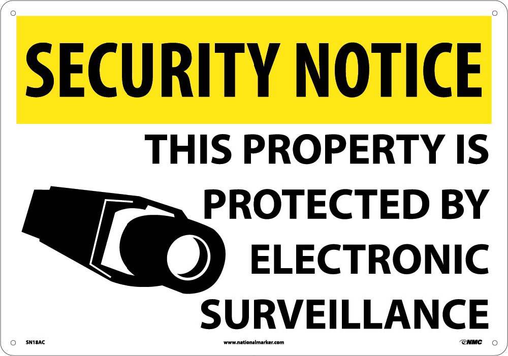 Security Notice Electronic Surveillance Sign-eSafety Supplies, Inc