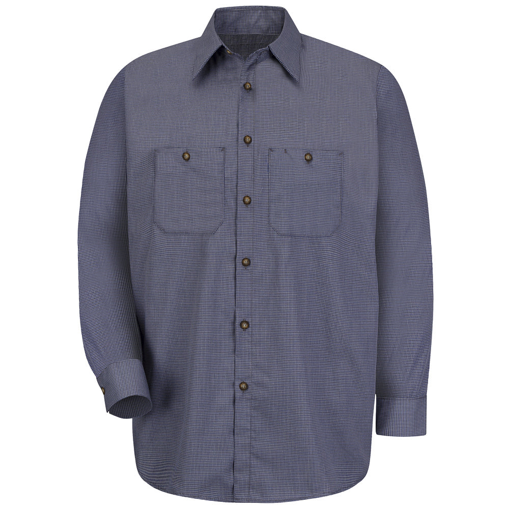 Red Kap Men's Micro-Check Uniform Shirt SP10 - Blue / Charcoal Check-eSafety Supplies, Inc
