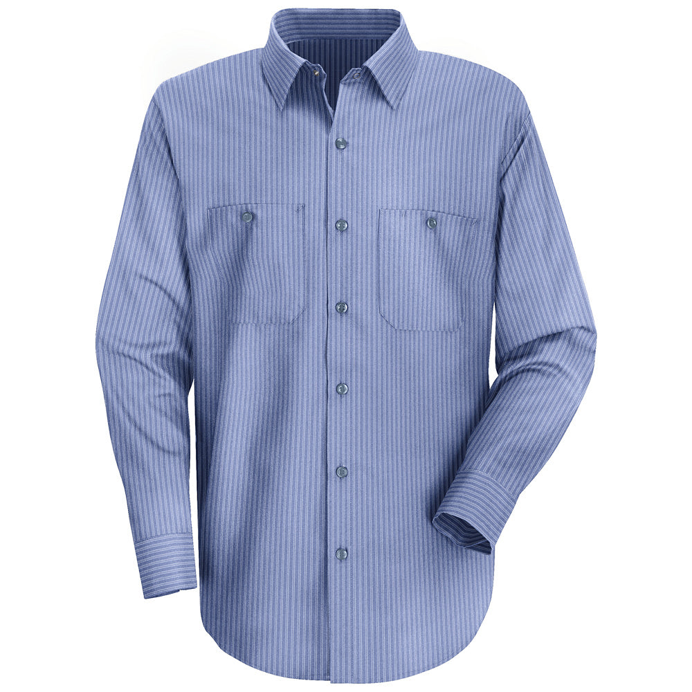 Red Kap Red Kap® Men’s Long-Sleeve Work Shirt  SP14 - Medium Blue / Light Blue Twin Stripe-eSafety Supplies, Inc