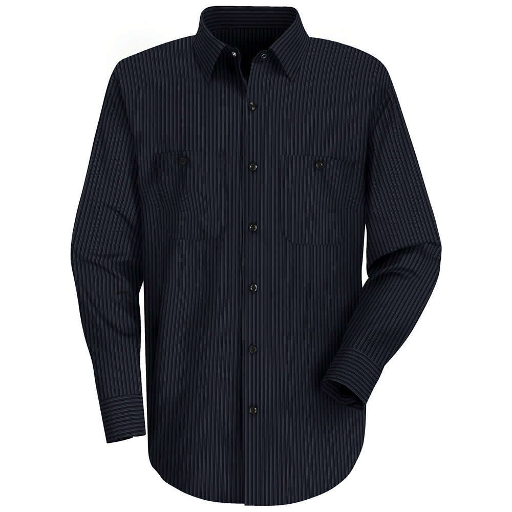 Red Kap Red Kap® Men’s Long-Sleeve Work Shirt  SP14 - Navy / Light Blue Twin Stripe-eSafety Supplies, Inc