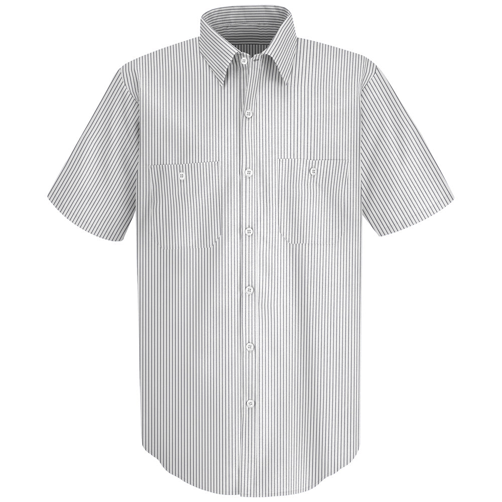Red Kap Men's Industrial Stripe Work Shirt SP20 - White / Charcoal Stripe-eSafety Supplies, Inc