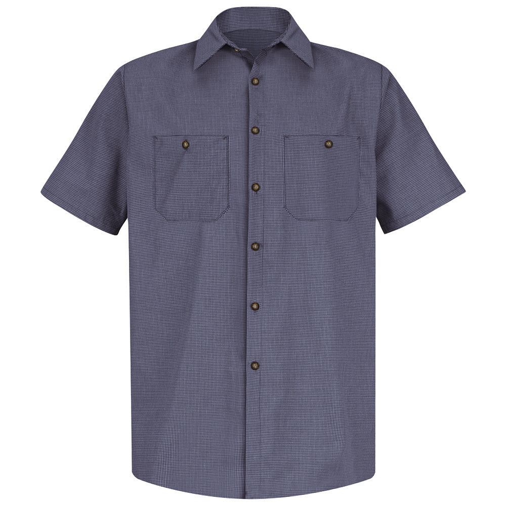 Red Kap Men's Micro-Check Uniform Shirt SP20 - Blue / Charcoal Check-eSafety Supplies, Inc