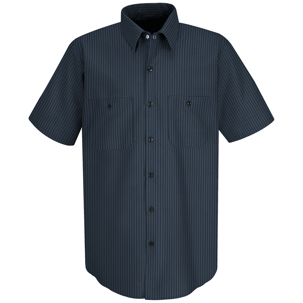 Red Kap Men's Durastripe® Work Shirt SP24 - Navy / Light Blue Twin Stripe-eSafety Supplies, Inc