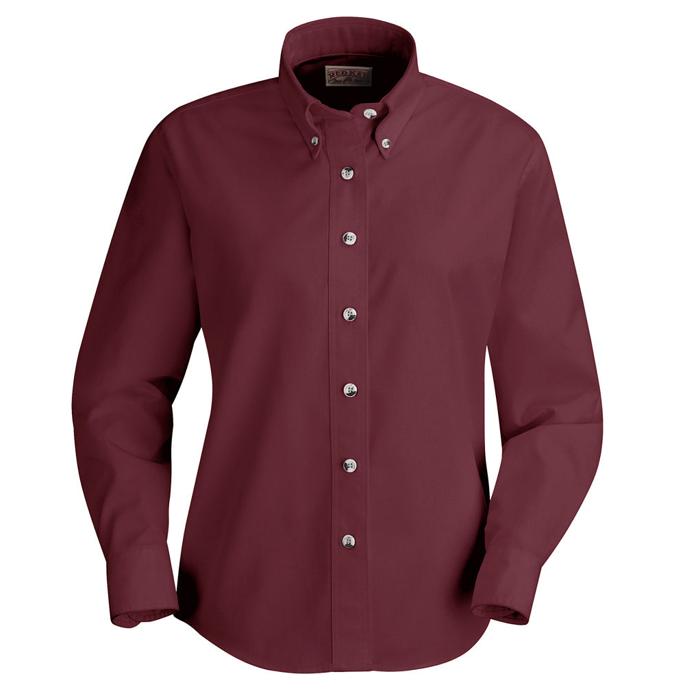 Red Kap Women's Poplin Dress Shirt SP91 - Burgundy-eSafety Supplies, Inc