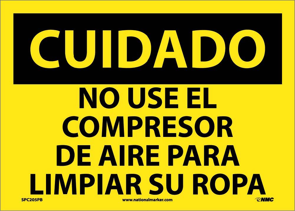 Caution Do Not Use Compressed Air Sign - Spanish-eSafety Supplies, Inc