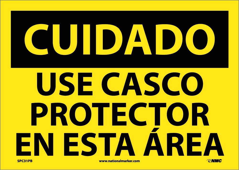 Caution Hard Hat Area Sign - Spanish-eSafety Supplies, Inc