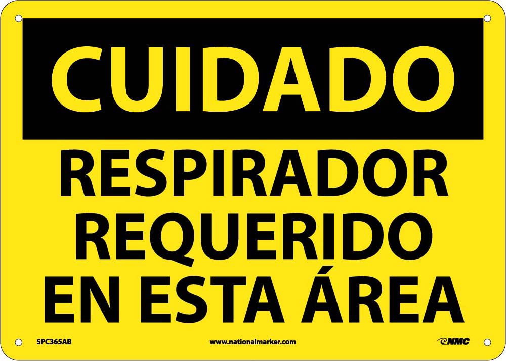 Caution Respirator Required Sign - Spanish-eSafety Supplies, Inc