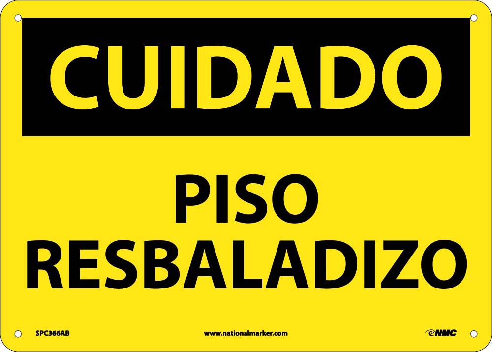 Caution Slippery Floor Sign - Spanish-eSafety Supplies, Inc