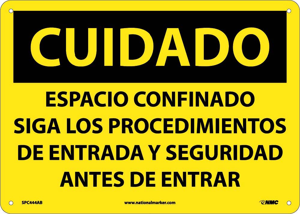 Caution Confined Space Sign - Spanish-eSafety Supplies, Inc