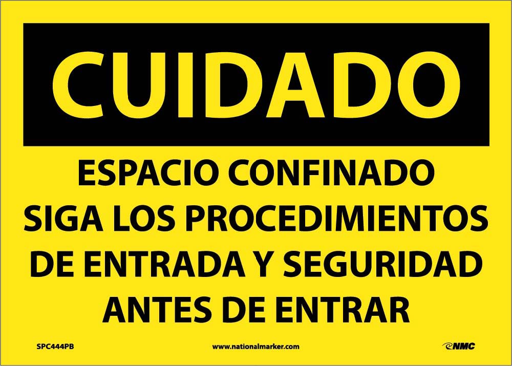 Caution Confined Space Sign - Spanish-eSafety Supplies, Inc