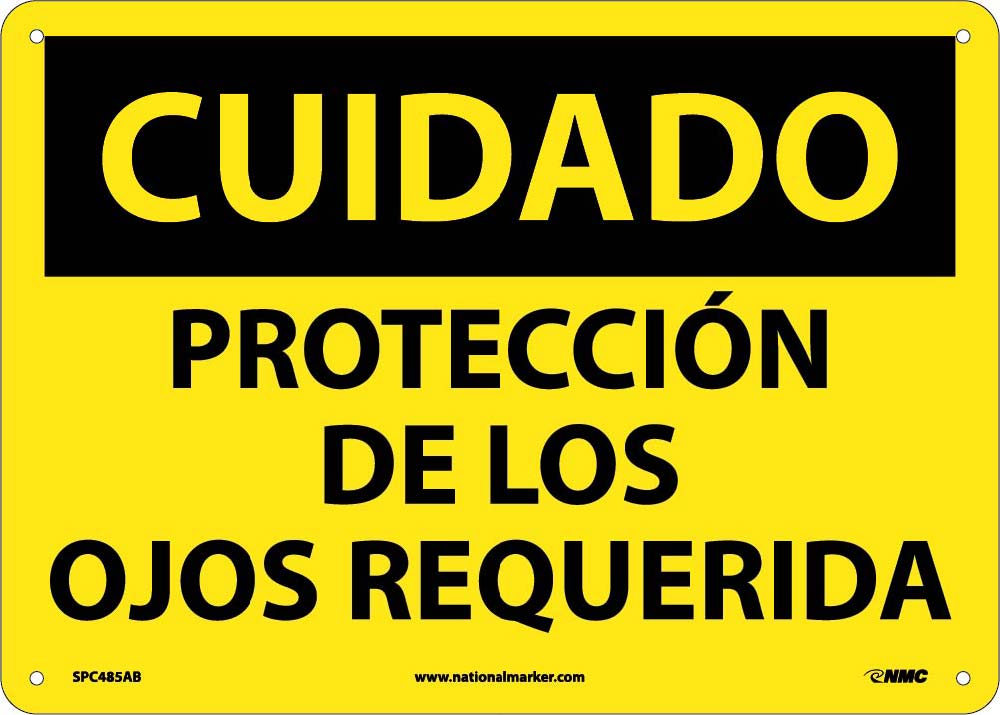 Caution Eye Protection Required Sign - Spanish-eSafety Supplies, Inc