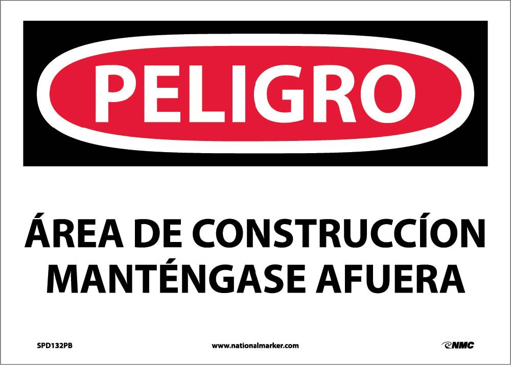 Danger Construction Area Keep Out Sign - Spanish-eSafety Supplies, Inc