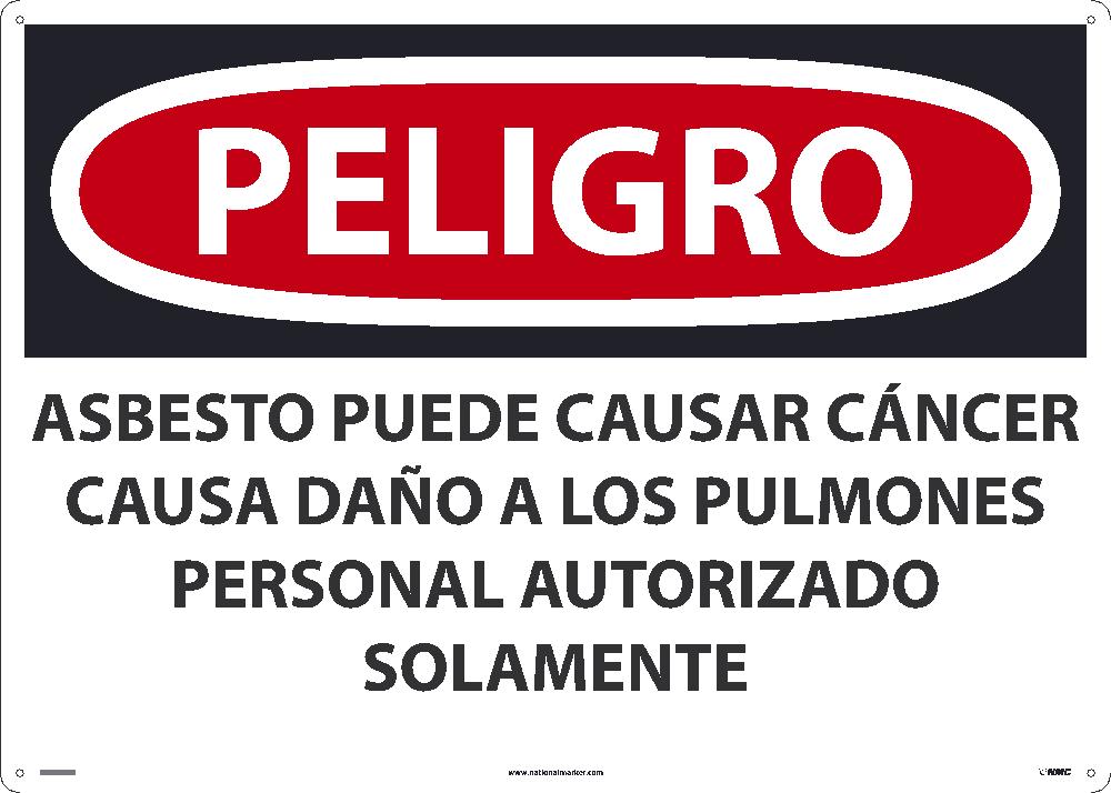 Asbestos May Cause Cancer Authorized Personnel Only Sign - Spanish-eSafety Supplies, Inc